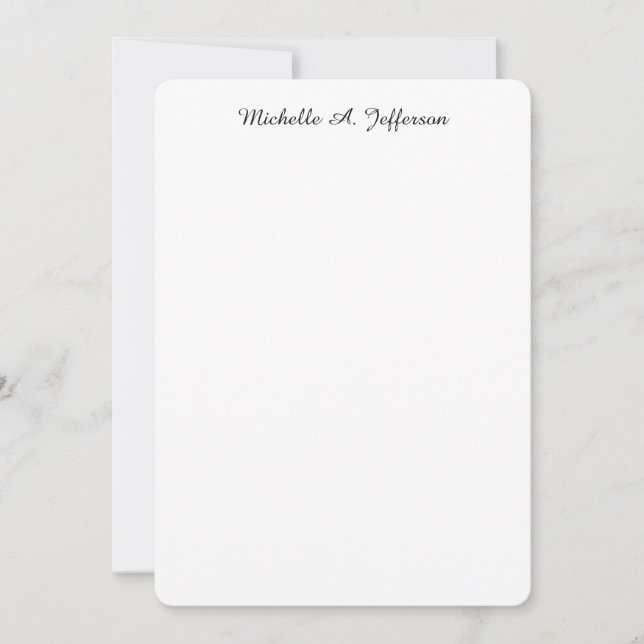 Klassische Handschrift Creative Trendy White Mitteilungskarte (Vorderseite)