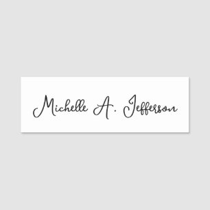 Klassische Handschrift Creative Trendy White Namensschild