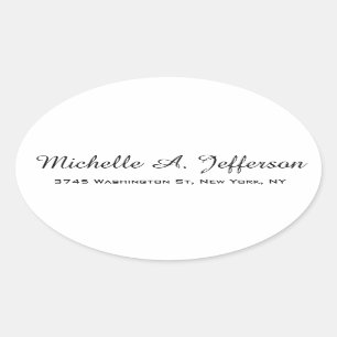 Klassische Handschrift Creative Trendy White Ovaler Aufkleber