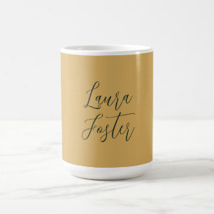 Klassische Handschrift Eleganname Gold Farbe Kaffeetasse