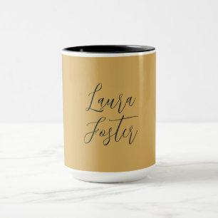 Klassische Handschrift Eleganname Gold Farbe Tasse