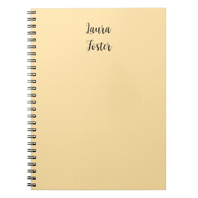 Klassische Handschrift Elegantname Beige Farbe Notizblock (Vorderseite)