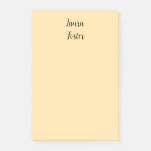 Klassische Handschrift Elegantname Beige Farbe Post-it Klebezettel