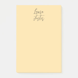 Klassische Handschrift Elegantname Beige Farbe Post-it Klebezettel