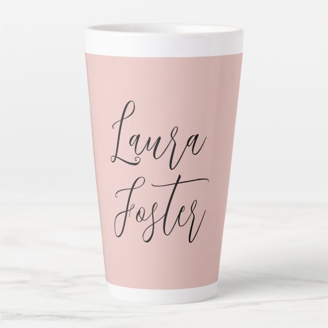 Klassische Handschrift Elegantname Rose Gold Milchtasse (Vorderseite)