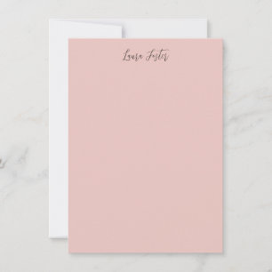 Klassische Handschrift Elegantname Rose Gold Mitteilungskarte