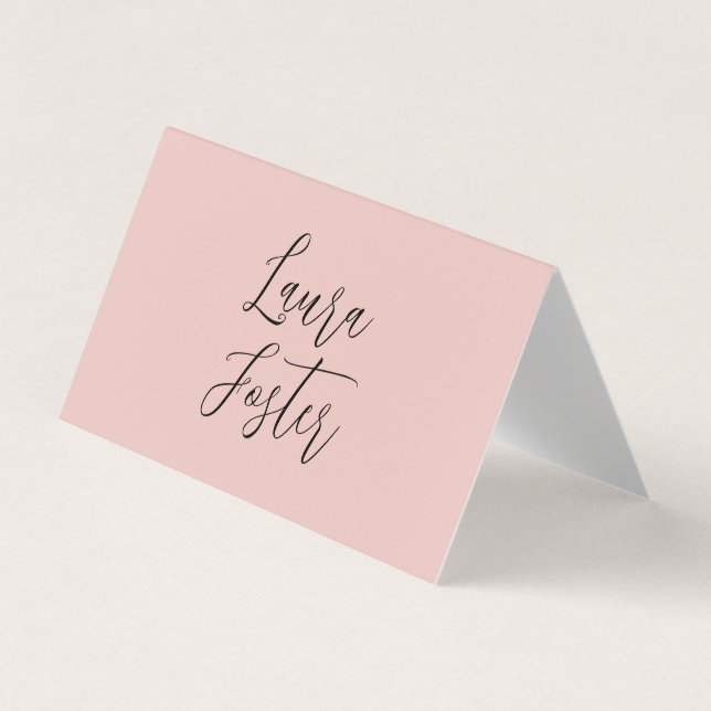 Klassische Handschrift Elegantname Rose Gold Visitenkarten (Vorderseite)