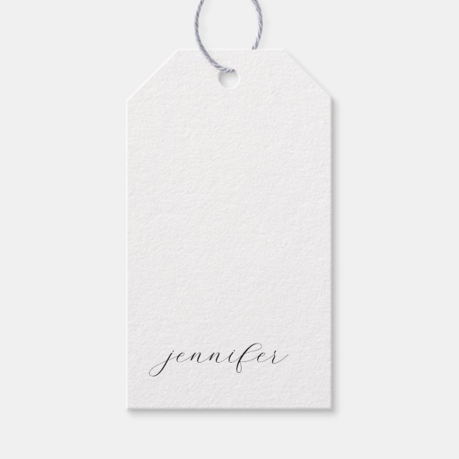 Klassische Handschrift Minimalist Professional Geschenkanhänger (Vorderseite)