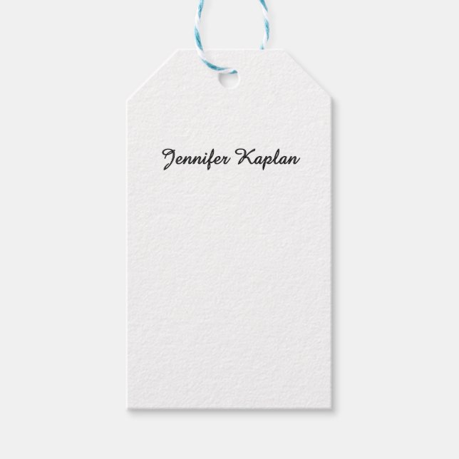 Klassische Handschrift Minimalistisch Professionel Geschenkanhänger (Vorderseite)