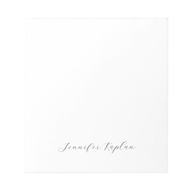 Klassische Handschrift Minimalistischer Profi Notizblock (Vorderseite)