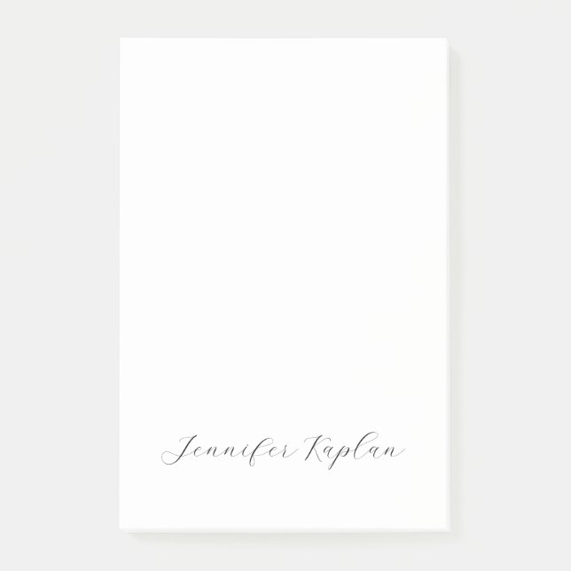 Klassische Handschrift Minimalistischer Profi Post-it Klebezettel (Vorderseite)