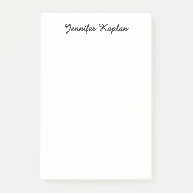 Klassische Handschrift Minimalistischer Profi Post-it Klebezettel (Vorderseite)