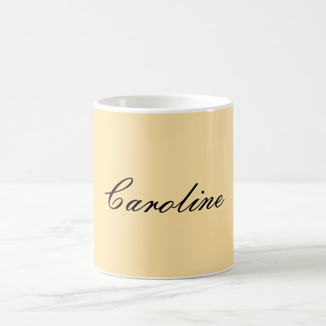 Klassische Handschrift Schlicht einfach beige Kaffeetasse (Mittel)