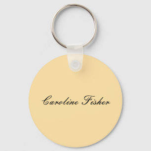 Klassische Handschrift Schlicht einfach beige Schlüsselanhänger