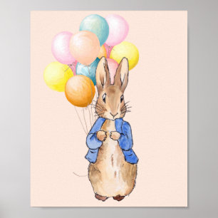 Klassische Hasen-Kinderzimmer-Wandkunst Poster