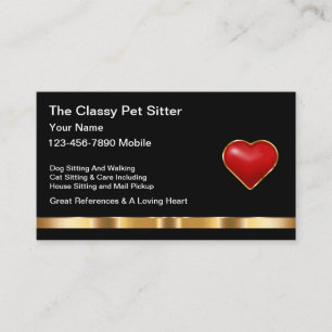 Klassische Haustiere Sitter und Zuhause überwachen Visitenkarte
