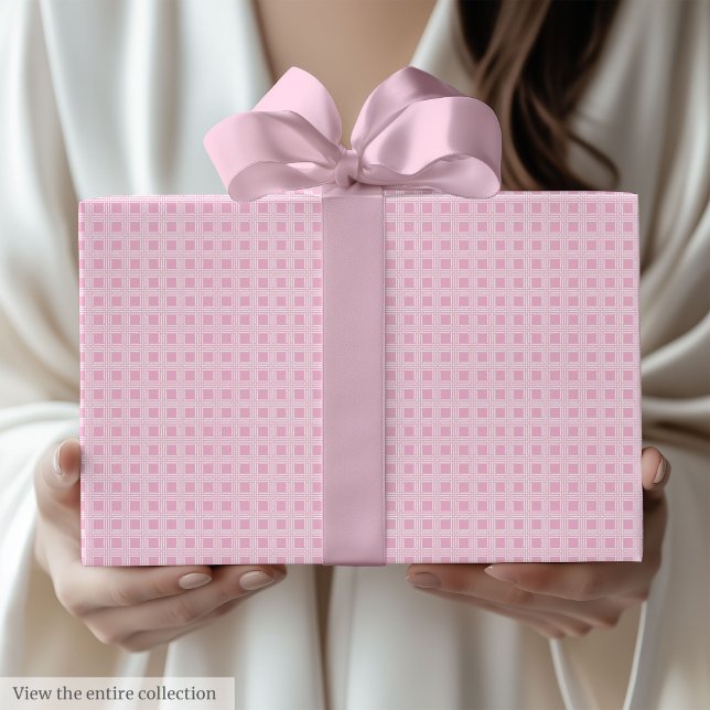 Klassische hellrosa und weiße Geschenkverpackung z Geschenkpapier (Classic Light Pink & White 70th Birthday Gift Wrap)
