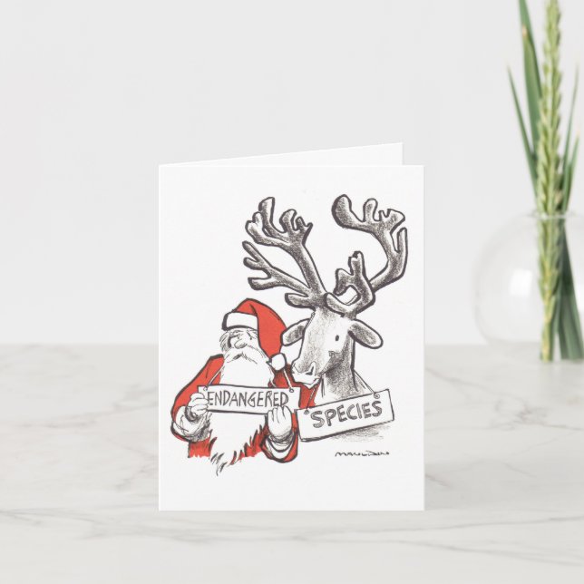 Klassische Herblock Weihnachtskarte Feiertagskarte (Vorderseite)