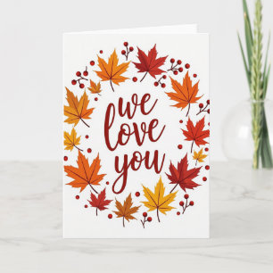 Klassische Herbst-Liebes-Grußkarte Karte