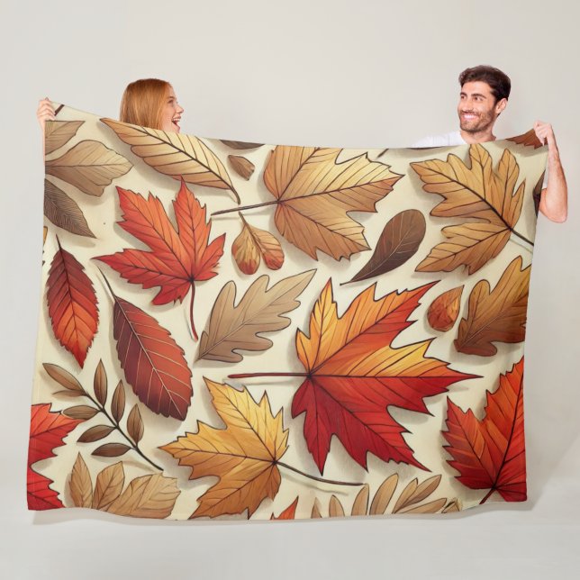 klassische Herbstblätter Fleecedecke (Beispiel)