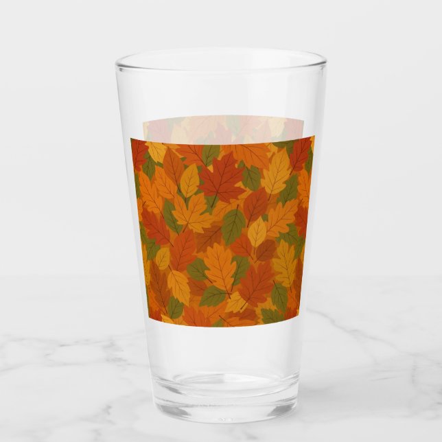 Klassische Herbstblätter gemustert Glas (Vorderseite)