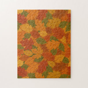 Klassische Herbstblätter gemustert Puzzle