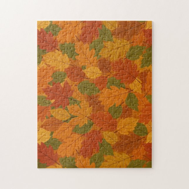Klassische Herbstblätter gemustert Puzzle (Vertikal)