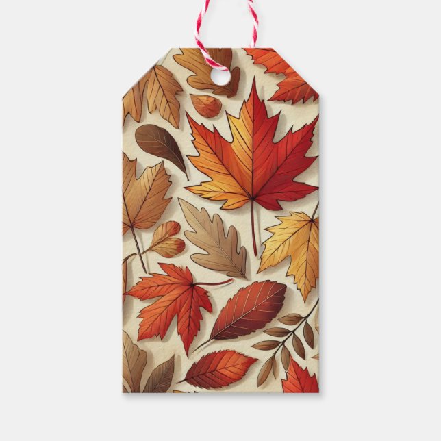 klassische Herbstblätter Geschenkanhänger (Vorderseite)