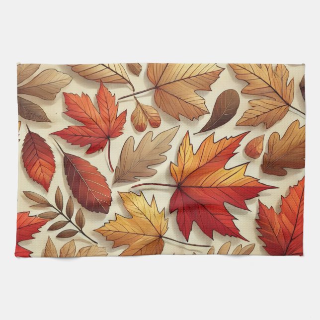 klassische Herbstblätter Geschirrtuch (Horizontal)