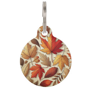 klassische Herbstblätter Haustiermarke