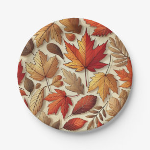 klassische Herbstblätter Pappteller