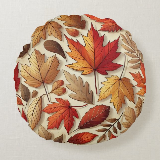 klassische Herbstblätter Rundes Kissen (Vorderseite)