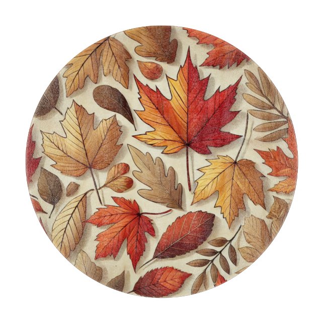 klassische Herbstblätter Schneidebrett (Vorderseite)
