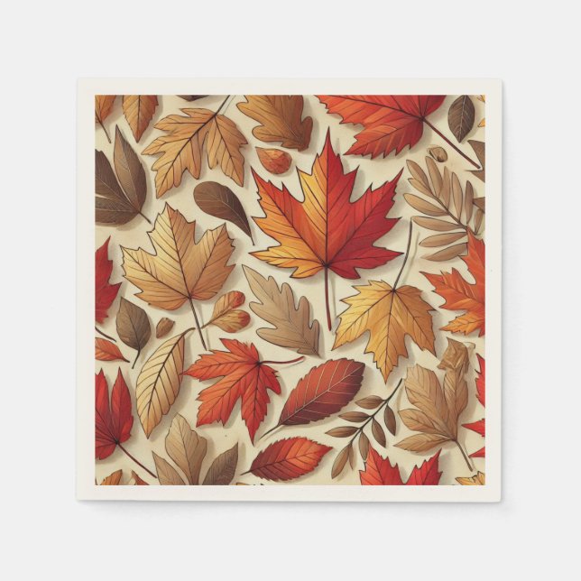 klassische Herbstblätter Serviette (Vorderseite)