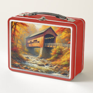 klassische Herbstbrücke Metall Brotdose