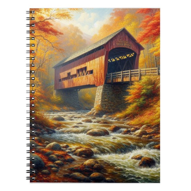 klassische Herbstbrücke Notizblock (Vorderseite)