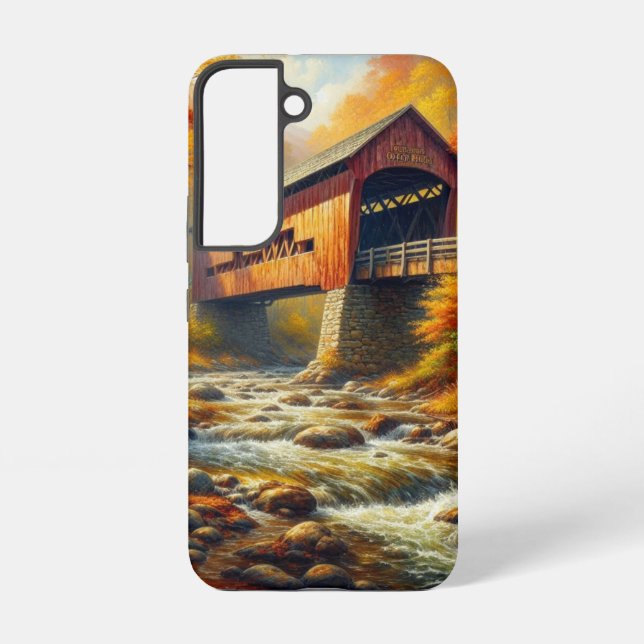 klassische Herbstbrücke Samsung Galaxy Hülle (Rückseite)