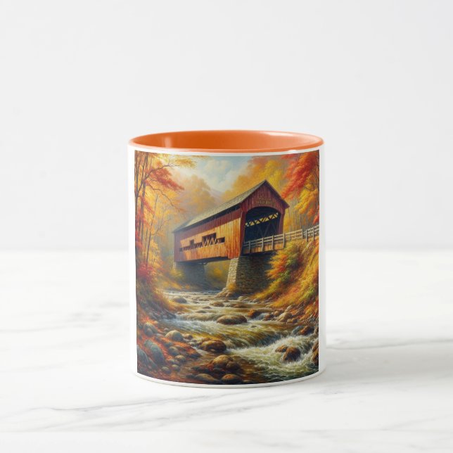 klassische Herbstbrücke Tasse (Zentrum)