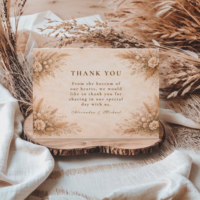 Klassische Herbstgartenhochzeit Dankeskarte (Von Creator hochgeladen)