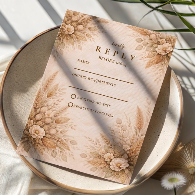 Klassische Herbstgartenhochzeit RSVP Karte (Von Creator hochgeladen)