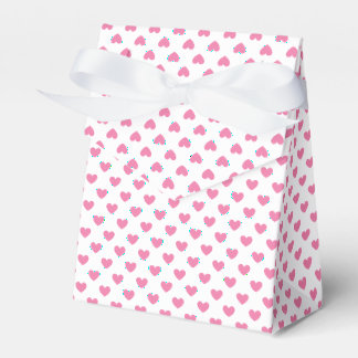 Klassische Herzen Fuchsia Rosa - Weiß Geschenkschachtel