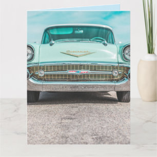 KLASSISCHE HIMMELBLAUE AUTO GEBURTSTAGSKARTE KARTE