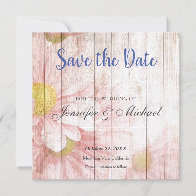 Klassische Hochzeit Beruflicher Blumenhain Save The Date (Vorderseite)