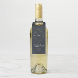 Klassische Hochzeit der Blaukalligraphie Flaschenanhänger