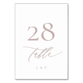 Klassische Hochzeit der modernen rosa Taupe Tischnummer