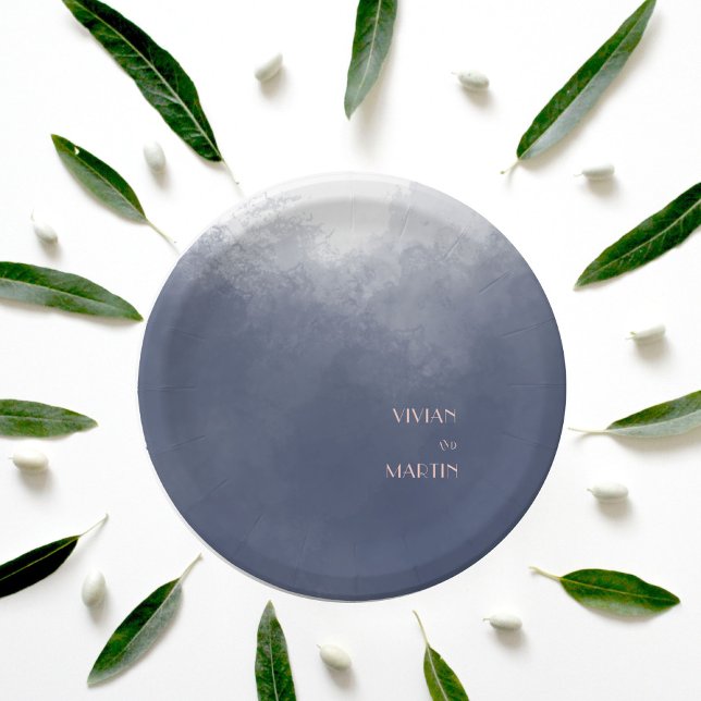 Klassische Hochzeit des Blauen Rauchens Pappteller (Von Creator hochgeladen)