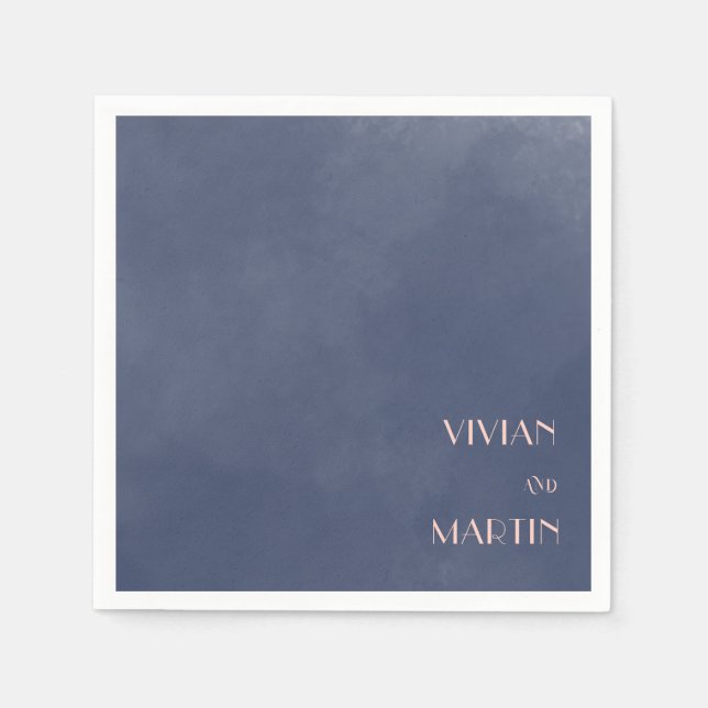 Klassische Hochzeit des Blauen Rauchens Serviette (Vorderseite)