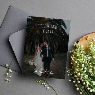 Klassische Hochzeit des vertikalen Fotos Dankeskarte