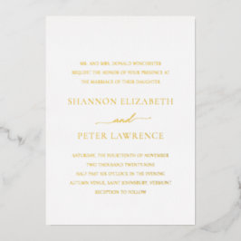 Klassische Hochzeit Folieneinladung