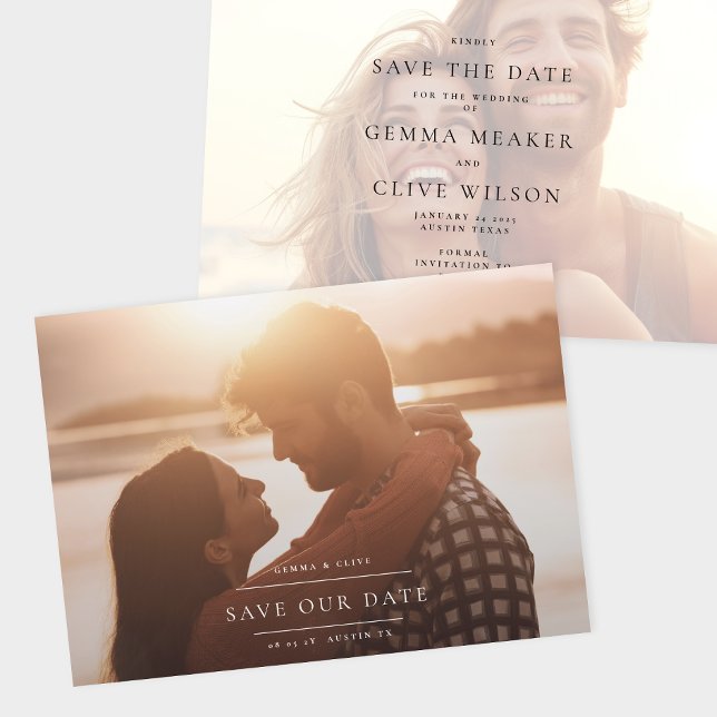 Klassische Hochzeit im eleganten Foto Save The Date (Von Creator hochgeladen)